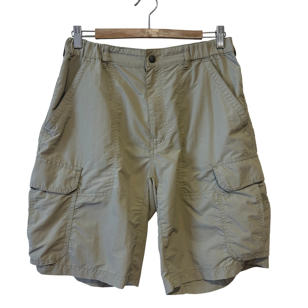REI Mens Cargo Shorts Medium‎ Tan Sahara Hiking Nylon UPF 50+ Outdoor Gorpcore